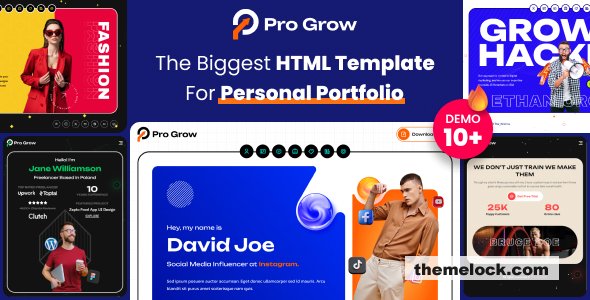 Pro Grow - Personal Portfolio CV Resume HTML Template