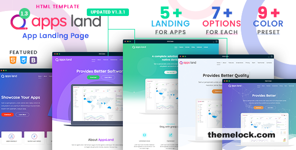 AppsLand v1.3.1 - App Landing Page HTML Template