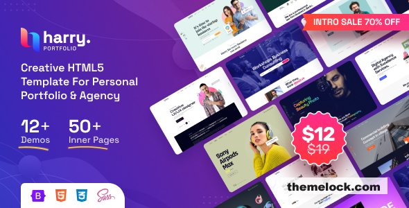 Harry - Creative HTML5 Template For Personal Portfolio & Agency + RTL