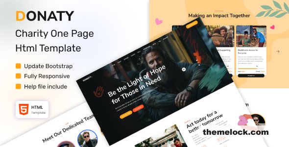 Donaty - Charity Landing Page HTML Template