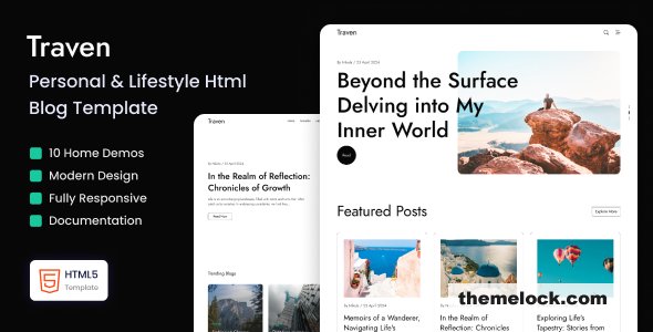 Traven - Personal & Lifestyle Blog HTML Template