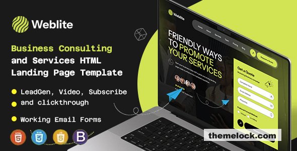 Weblite - Creative Business Consulting and Services HTML Landing Page Template