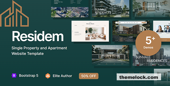 Residem - Single Property and Apartment Website Template