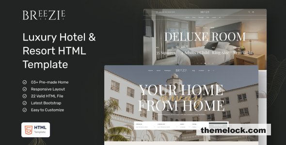 Breezie – Classy Hotel & Resort HTML Template