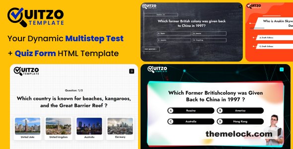 Quitzo - Questionnaire Multistep Test and Quiz Form Wizard HTML Template