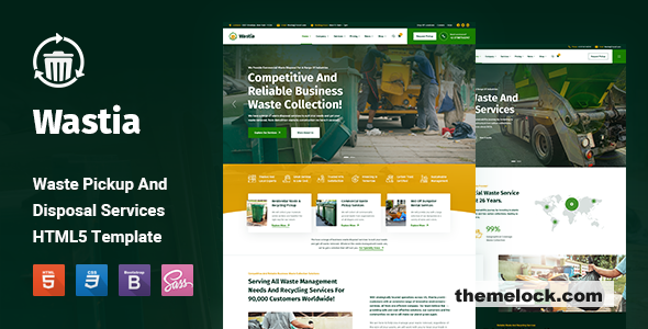 Wastia - Waste Pickup And Disposal Services HTML5 Template