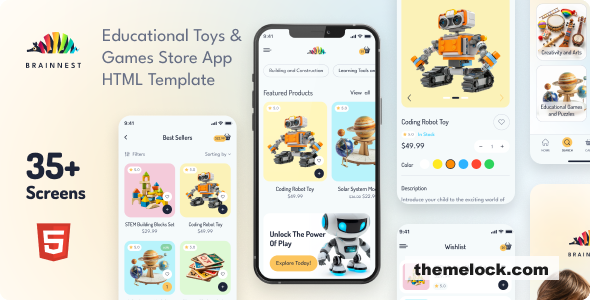 BrainNest - Educational Toys & Games Store HTML & CSS App with Payload CMS