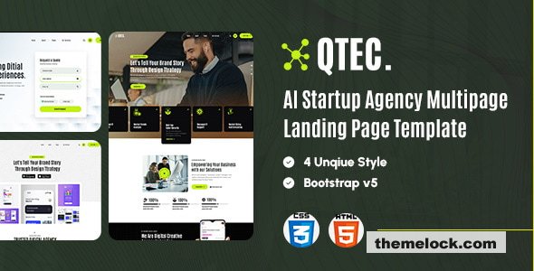 Qtech - AI Agency Startup HTML Landing Page Template