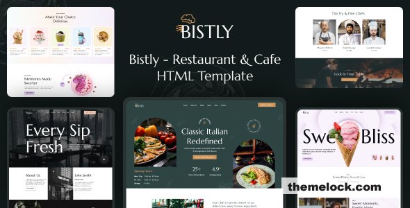 Bistly - Restaurant & Cafe HTML Template