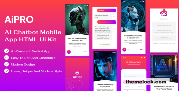 Aipro - AI Chatbot Mobile App HTML Template