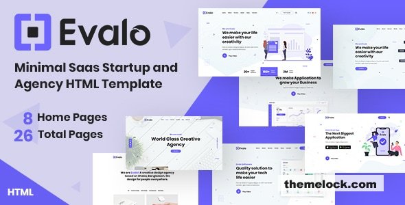 Evalo v1.0 - Minimal SaaS Startup & Agency Html Template
