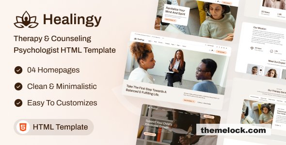 Healingy - Therapy & Counseling Psychologist HTML Template