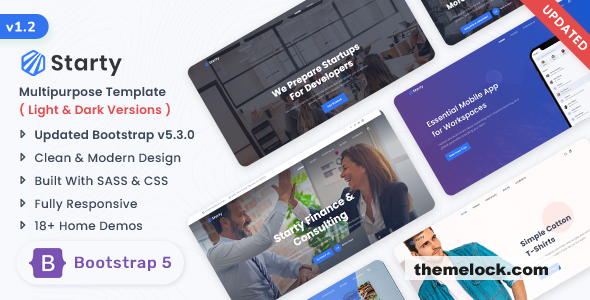 Starty v1.2 - Multipurpose Bootstrap 5 Landing Template