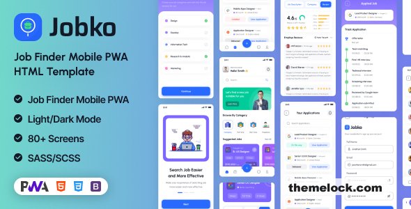 Jobko - Job Finder Mobile PWA HTML Template