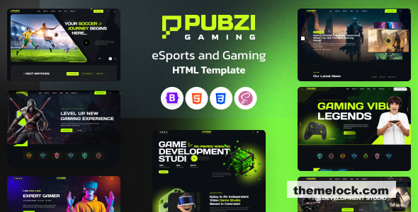 Pubzi – eSports and Gaming HTML Template