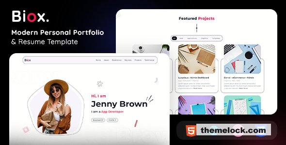 Biox - Personal Portfolio HTML Tailwind CSS Template