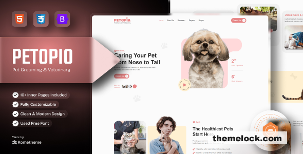 Petopio - Pet Grooming & Veterinary HTML Template