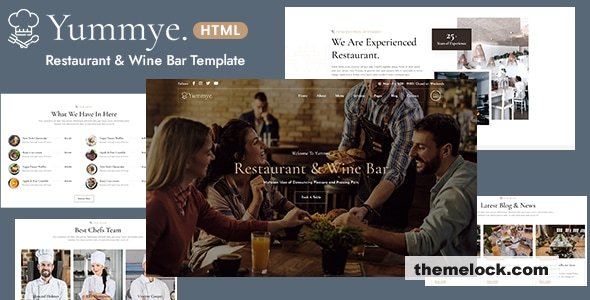 Yummye - Restaurant & Wine Bar HTML Template