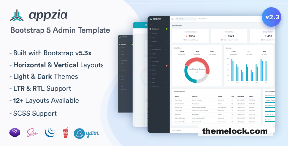 Appzia v2.3.0 - Responsive Bootstrap 5 Admin Dashboard