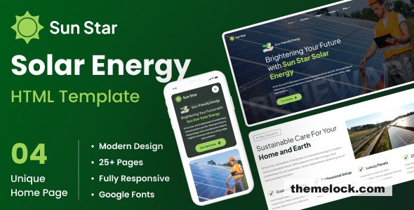 Sun Star - Solar Panel and Renewable Energy HTML Template