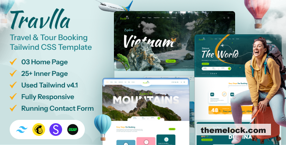 Travlla - Travel & Tour Booking Tailwind CSS Template