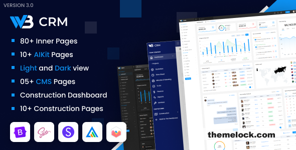 W3CRM v3.0 - Bootstrap Admin Dashboard Template