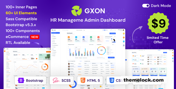 GXON v1.4.0 - HR Management Admin Dashboard Bootstrap HTML Template + RTL