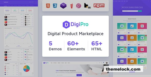 DigiPro - Digital Marketplace HTML Template with Dashboard