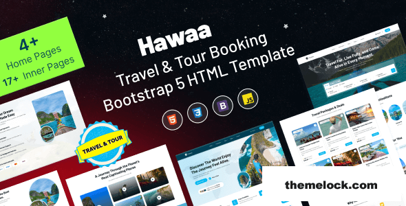 Hawaa - Travel and Tour Booking Bootstrap 5 HTML Template