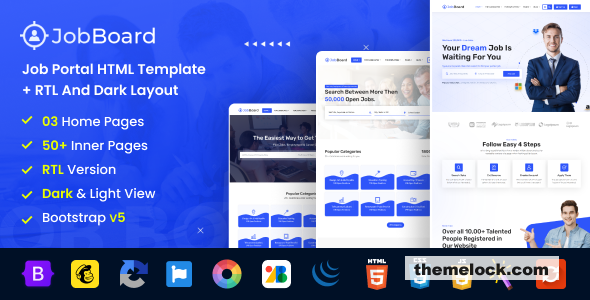 Job Board v3.0.1 - Job Portal HTML Template + RTL