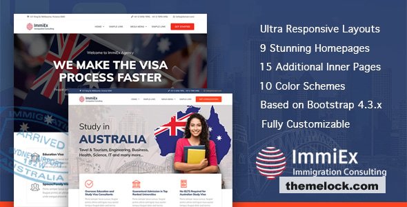 ImmiEx - Immigration and Visa Consulting Website Template