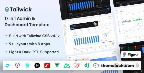 Tailwick v2.2.0 - Tailwind, React, Next.js, Angular, Vue Nuxt, Laravel, Rails Admin Dashboard HTML Template