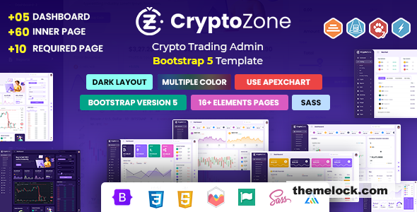 CryptoZone v3.0 - Crypto Trading Admin Dashboard Template