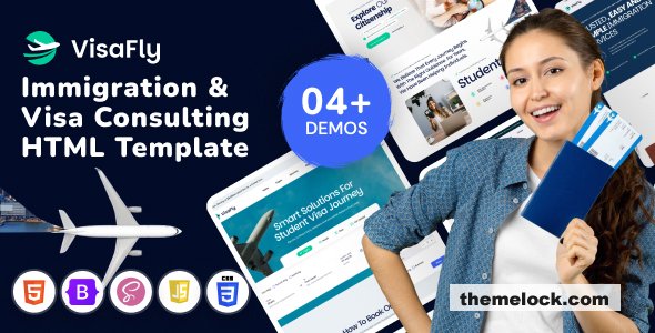 VisaFly - Immigration and Visa Consulting Website HTML Template