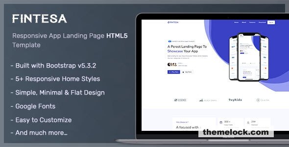 Fintesa - App Landing Page HTML Template