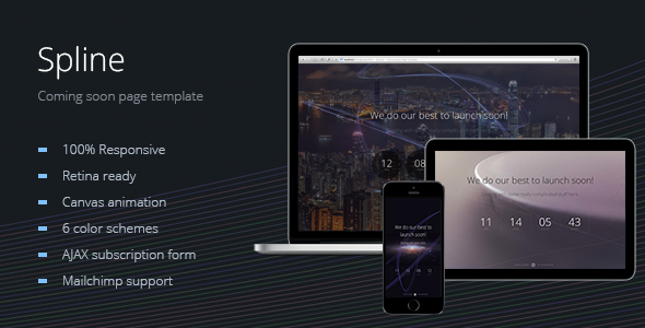 Spline v1.1 - Animated Coming Soon Page Template