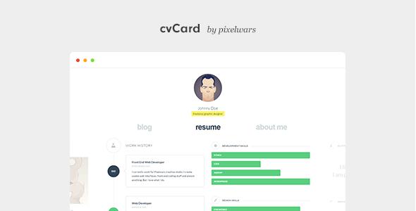 cvCard v1.2.4 - Responsive vCard Template