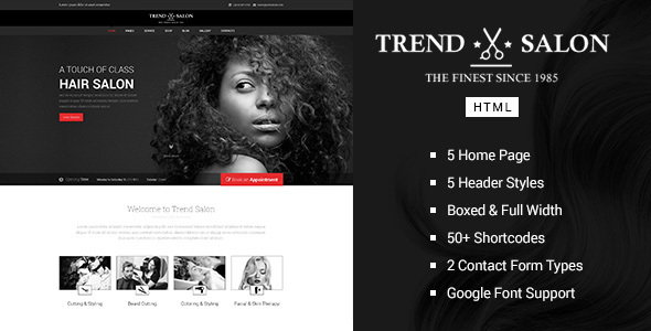 Trend Salon - HTML Salon Template