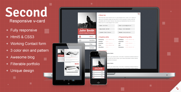 Second Responsive V-card Template - Updated