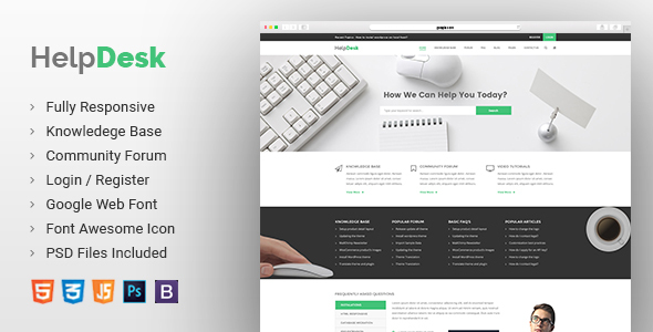 Helpdesk | Knowledge Base | Wiki | FAQ HTML Template