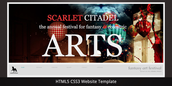 Scarlet Citadel – Bright Scrollable Event Web Flyer