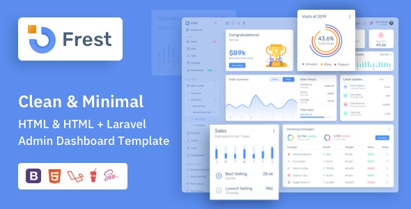 Frest v2.1 - HTML & Laravel Bootstrap Admin Dashboard Template