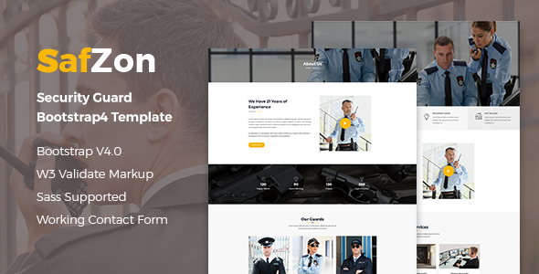 SafZon - Security Guard Bootstrap 4 Template