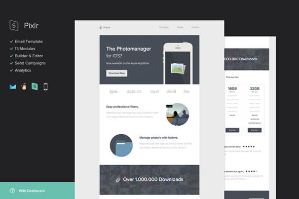 Pixlr - Creativemarket Email Template + Builder