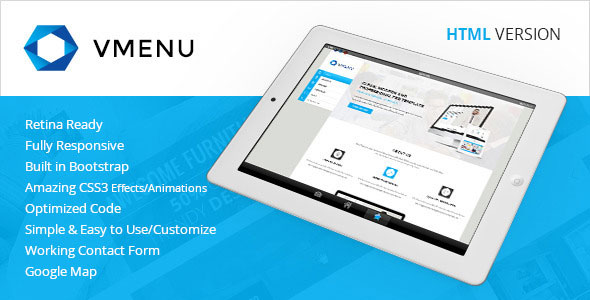 Vertical Menu - Responsive HTML Template