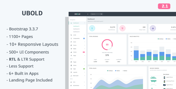 Ubold v2.1 - Responsive Web App Kit