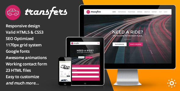 Transfers - Transport and Car Hire HTML Template