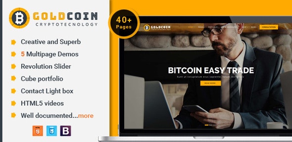 GoldCoin v1.0 - Bitcoin Cryptocurrency HTML Template