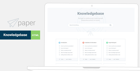 Paper v1.0 - knowledge base Bootstrap4 HTML Template