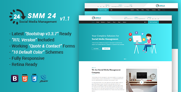 SMM24 v1.1 - Multipurpose Social Media Management and Marketing HTML Template